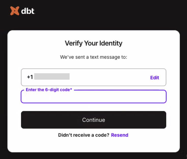 Enter the 6-digit code.